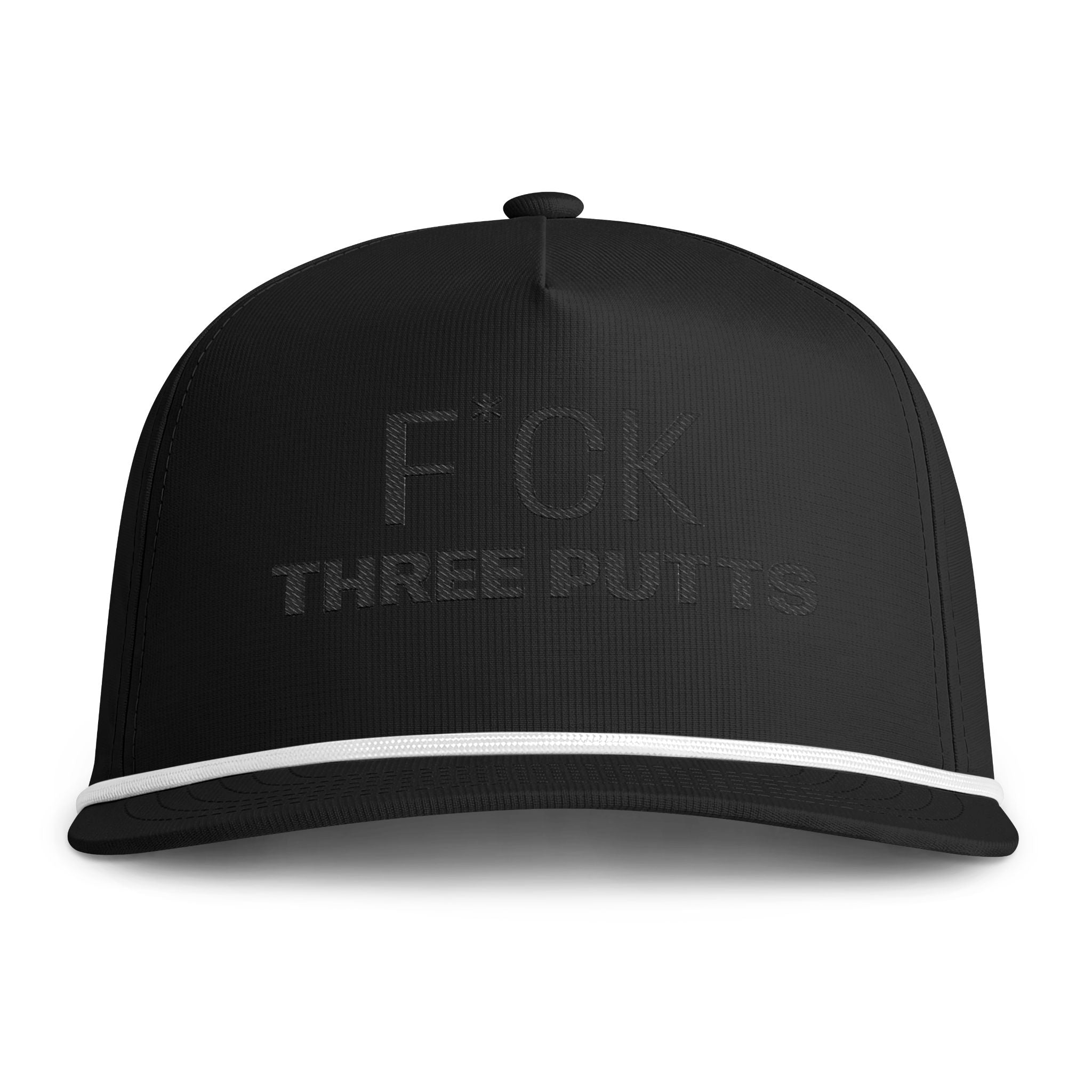F*CK Three Putts Sunwashed Rope Cap | Golf Hat, Embroidered Statement